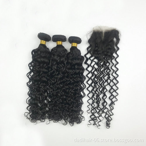 100% human hair water wave one bundle 100g,natural color 8A virgin hair water curl hair extensions